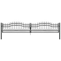 Thumbnail for Zauntor mit Speerspitzen Schwarz 406x120 cm Stahl