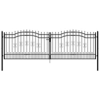 Thumbnail for Zauntor mit Speerspitzen Schwarz 406x173 cm Stahl