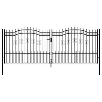 Thumbnail for Zauntor mit Speerspitzen Schwarz 406x198 cm Stahl