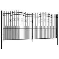 Thumbnail for Zauntor mit Speerspitzen Schwarz 406x223 cm Stahl