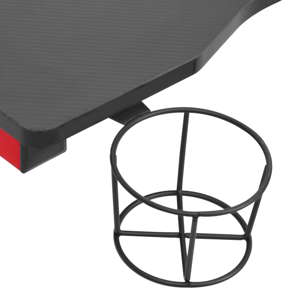 Gaming-Schreibtisch mit LED & Y-Gestell Schwarz Rot 110x60x75cm