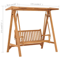 Thumbnail for Hollywoodschaukel 170 cm Massivholz Teak