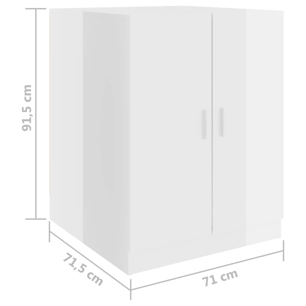 Waschmaschinenschrank Hochglanz-Weiß 71x71,5x91,5 cm