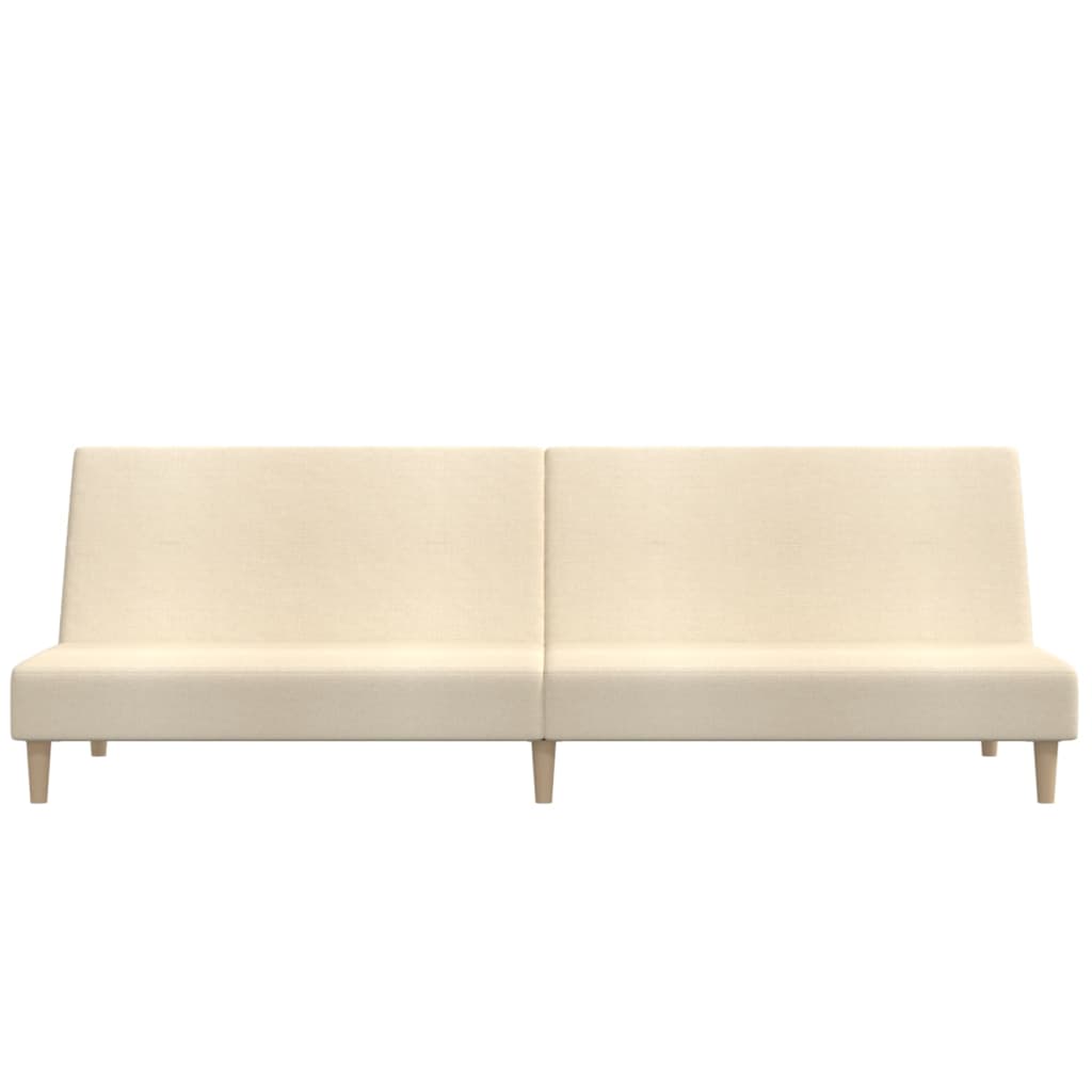 Schlafsofa 2-Sitzer Creme Stoff