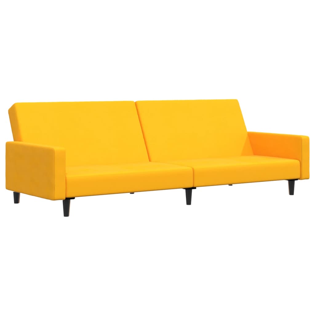 Schlafsofa 2-Sitzer Gelb Samt