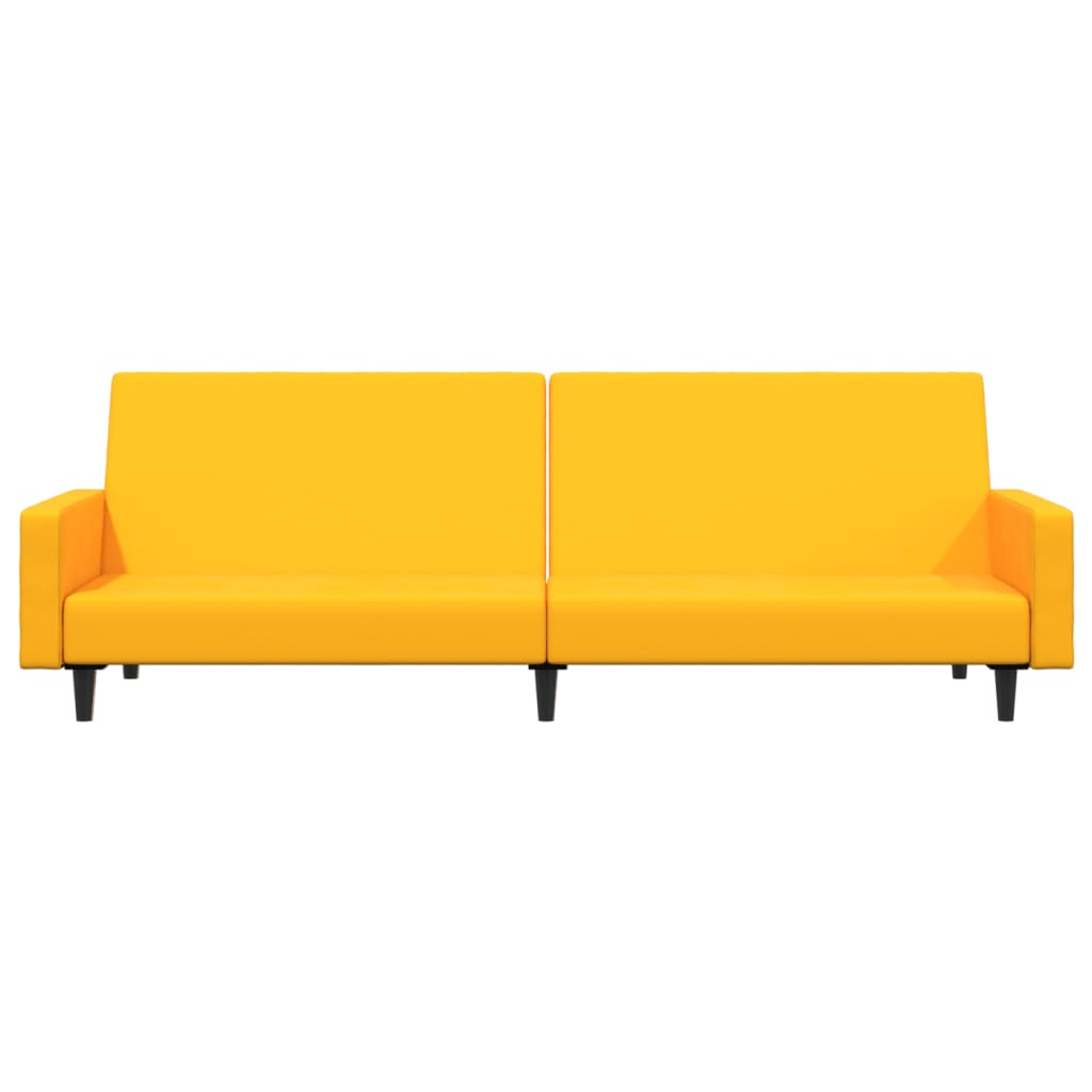 Schlafsofa 2-Sitzer Gelb Samt