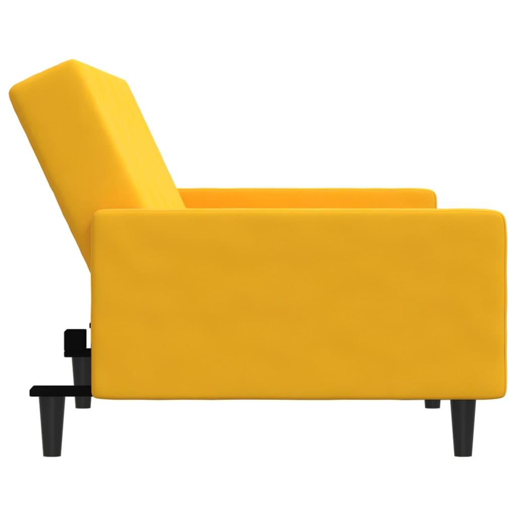 Schlafsofa 2-Sitzer Gelb Samt