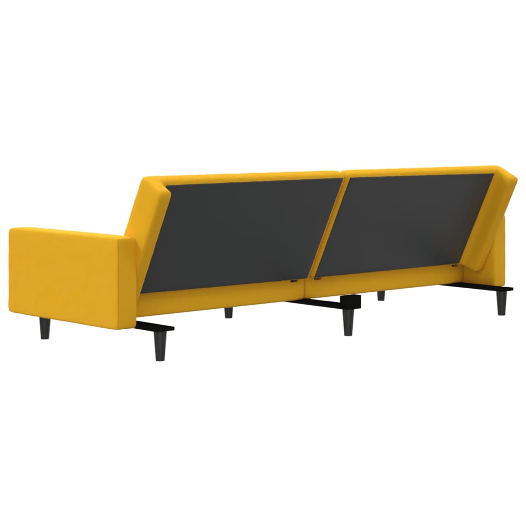 Schlafsofa 2-Sitzer Gelb Samt
