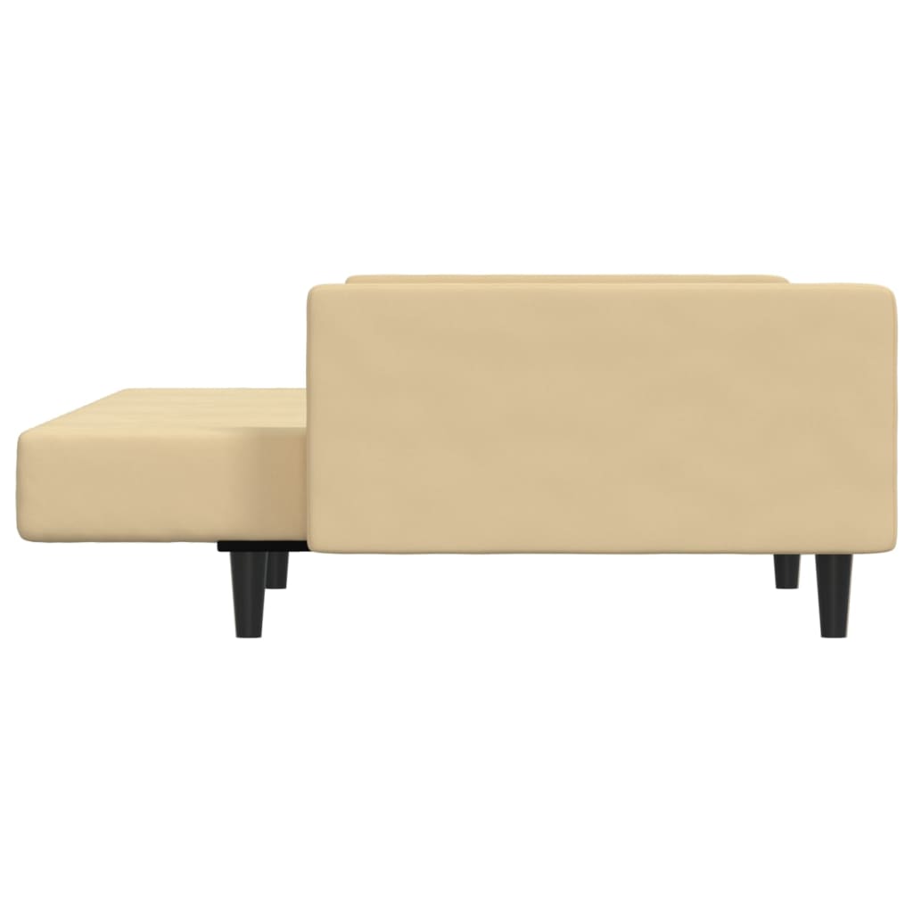 Schlafsofa 2-Sitzer Creme Samt