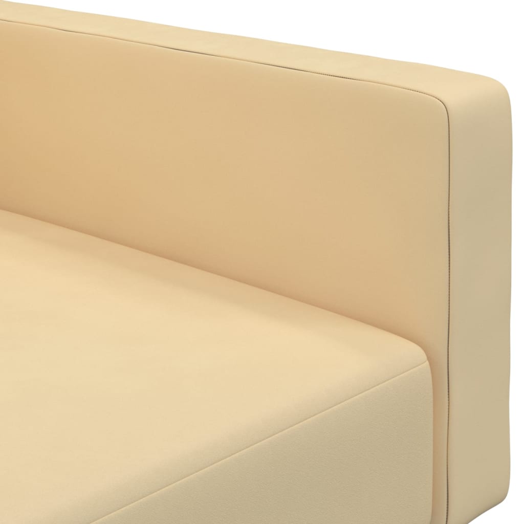 Schlafsofa 2-Sitzer Creme Samt