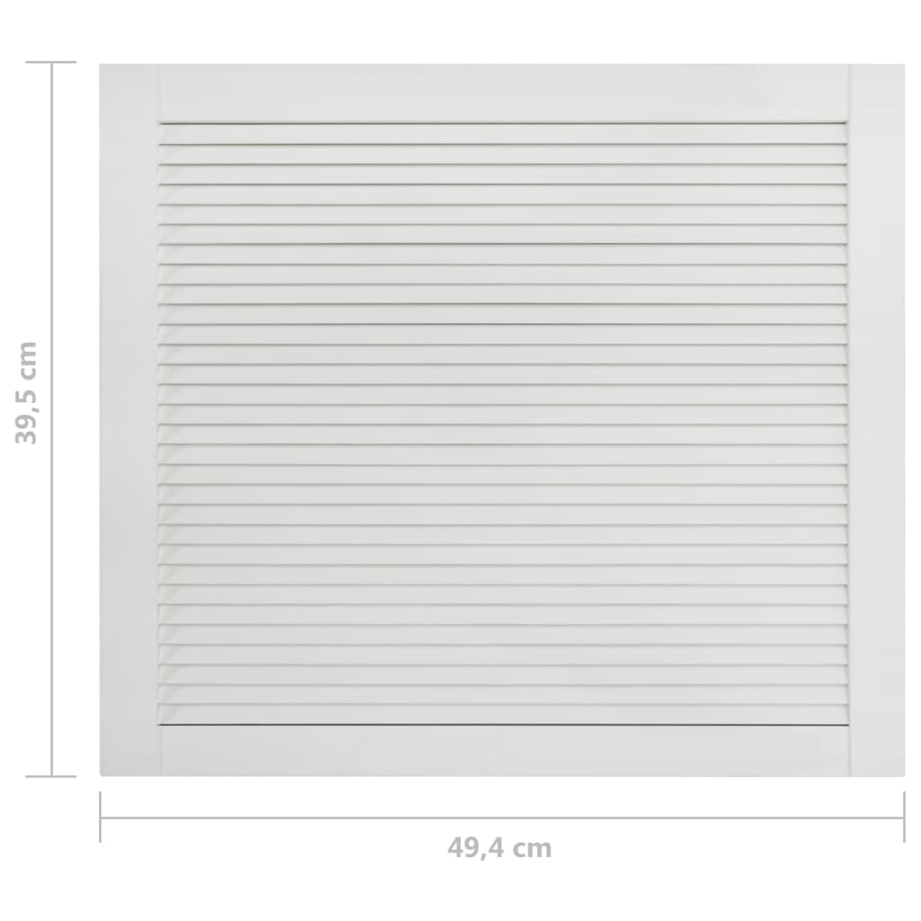 Lamellentüren 4 Stk. Massivholz Kiefer Weiß 39,5x49,4 cm