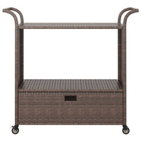 Thumbnail for Barwagen mit Schublade Braun 100x45x97 cm Poly Rattan