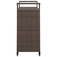 Thumbnail for Barwagen mit Schublade Braun 100x45x97 cm Poly Rattan