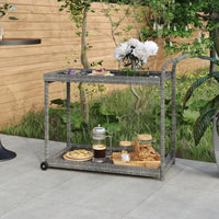 Thumbnail for Barwagen Grau 100x45x83 cm Poly Rattan