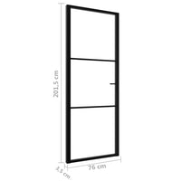 Thumbnail for Innentür ESG Glas und Aluminium 76x201,5 cm Schwarz