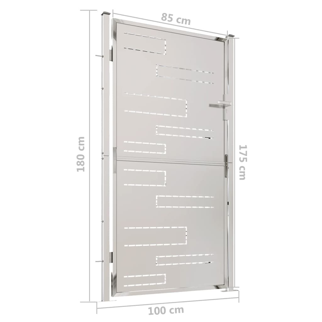 Gartentor 100x180 cm Edelstahl