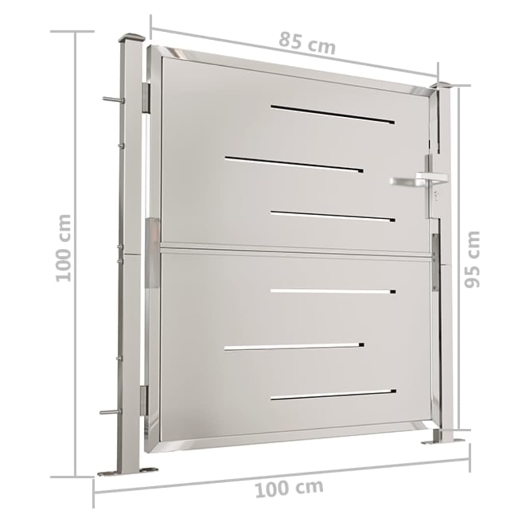 Gartentor 100x100 cm Edelstahl