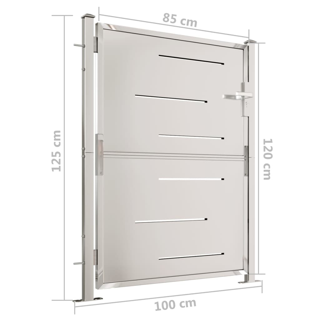 Gartentor 100x125 cm Edelstahl