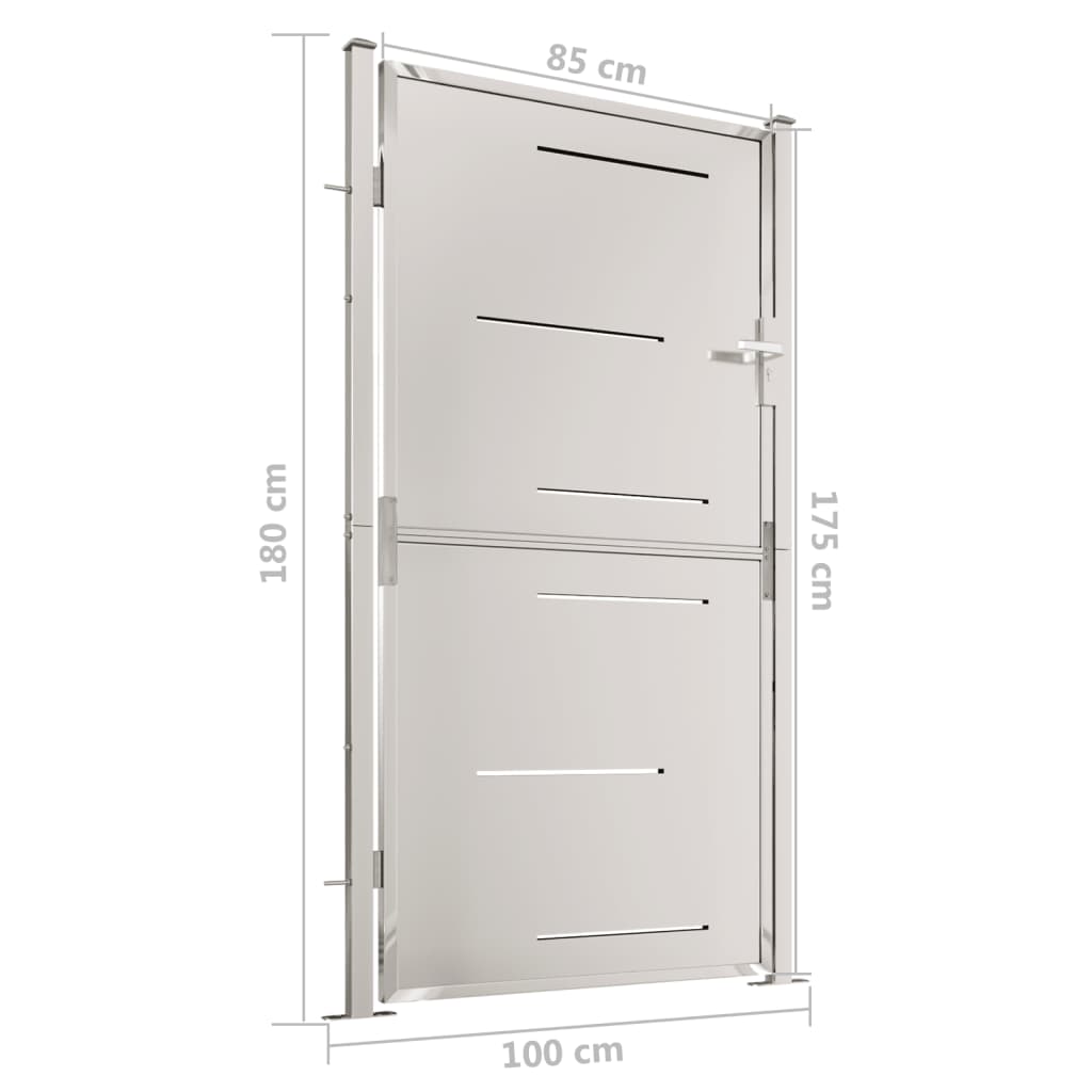 Gartentor 100x180 cm Edelstahl