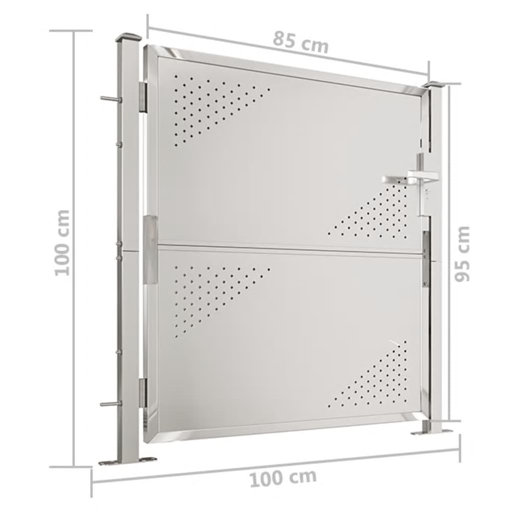 Gartentor 100x100 cm Edelstahl