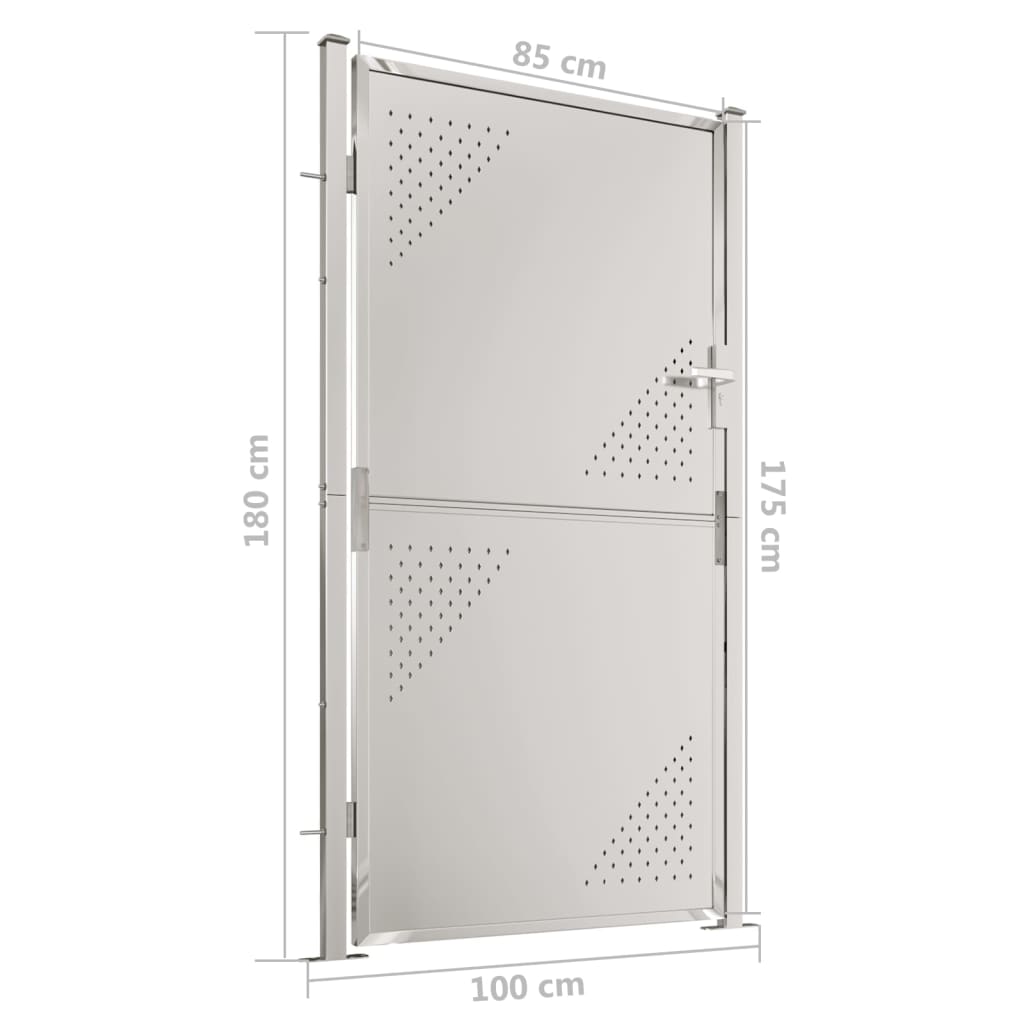 Gartentor 100x180 cm Edelstahl