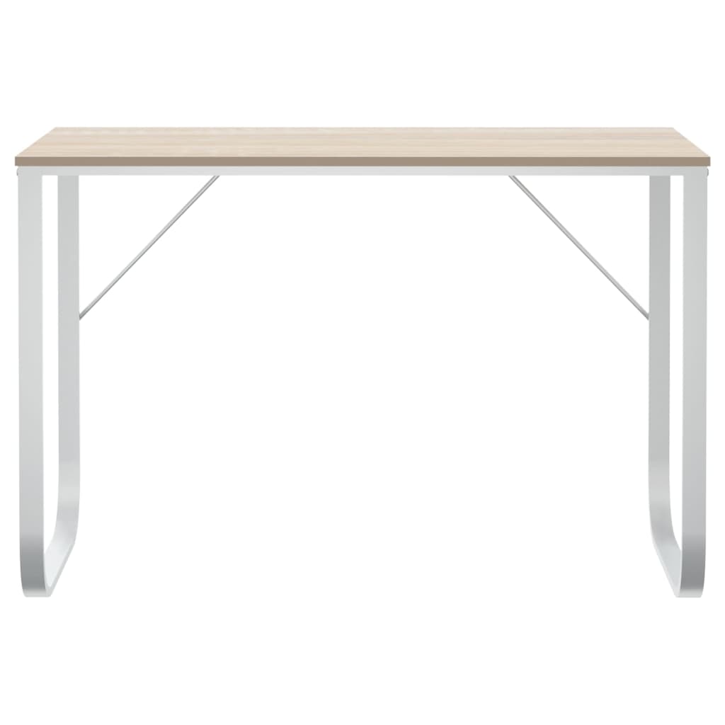 Computertisch Weiß und Eiche-Optik 110x60x73 cm Spanplatte