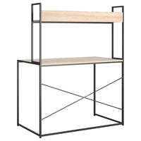 Thumbnail for Computertisch Schwarz und Eiche-Optik 110x60x138 cm Spanplatte