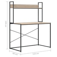 Thumbnail for Computertisch Schwarz und Eiche-Optik 110x60x138 cm Spanplatte
