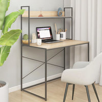 Thumbnail for Computertisch Schwarz und Eiche-Optik 110x60x138 cm Spanplatte