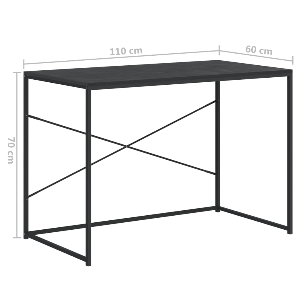 Computertisch Schwarz 110x60x70 cm Spanplatte