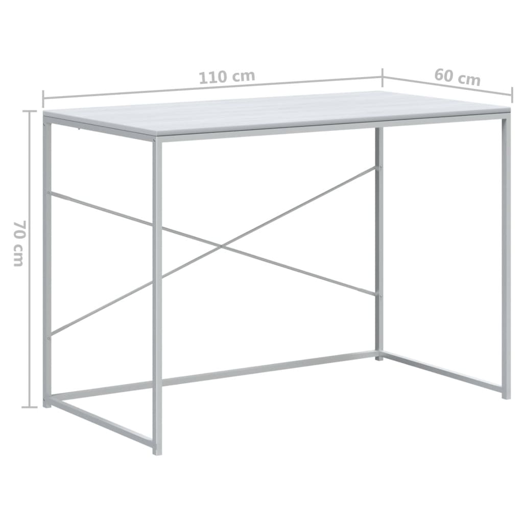 Computertisch Weiß 110x60x70 cm Spanplatte