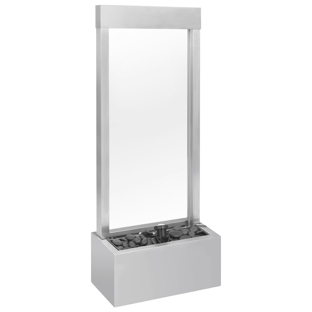 Gartenbrunnen Silbern 39x22x108,5 cm Edelstahl