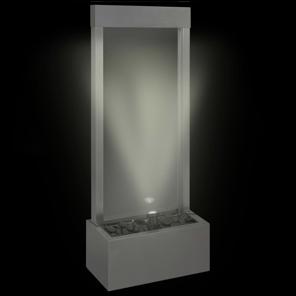 Gartenbrunnen Silbern 39x22x108,5 cm Edelstahl