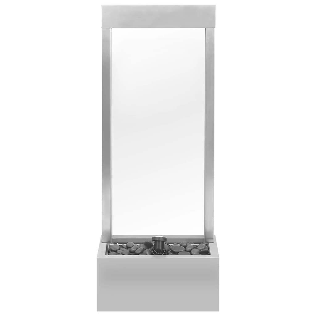 Gartenbrunnen Silbern 39x22x108,5 cm Edelstahl