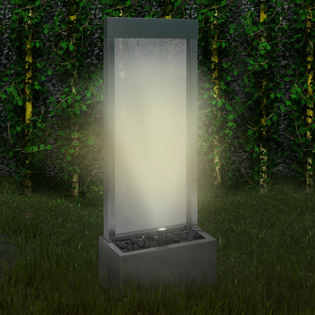 Gartenbrunnen Silbern 39x22x108,5 cm Edelstahl