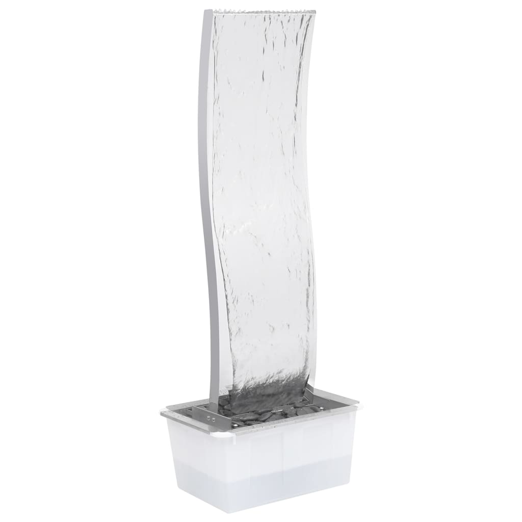 Gartenbrunnen mit Pumpe 108 cm Edelstahl Geschwungen