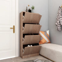 Thumbnail for Schuhschrank mit 4 Türen Sonoma-Eiche 59x24x136 cm Spanplatte