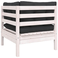 Thumbnail for Garten-Ecksofa mit Kissen Weiß Massivholz Kiefer