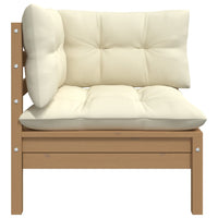 Thumbnail for Garten-Ecksofa mit Kissen Honigbraun Massivholz Kiefer