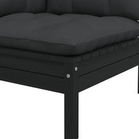 Thumbnail for Garten-Ecksofa mit Kissen Schwarz Massivholz Kiefer