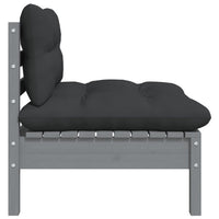 Thumbnail for Garten-Mittelsofa mit Anthrazit Kissen Grau Massivholz Kiefer