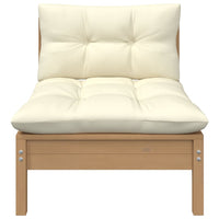 Thumbnail for Garten-Mittelsofa mit Kissen Honigbraun Massivholz Kiefer