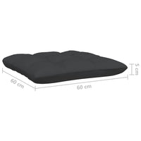 Thumbnail for Garten-Mittelsofa mit Kissen Schwarz Massivholz Kiefer