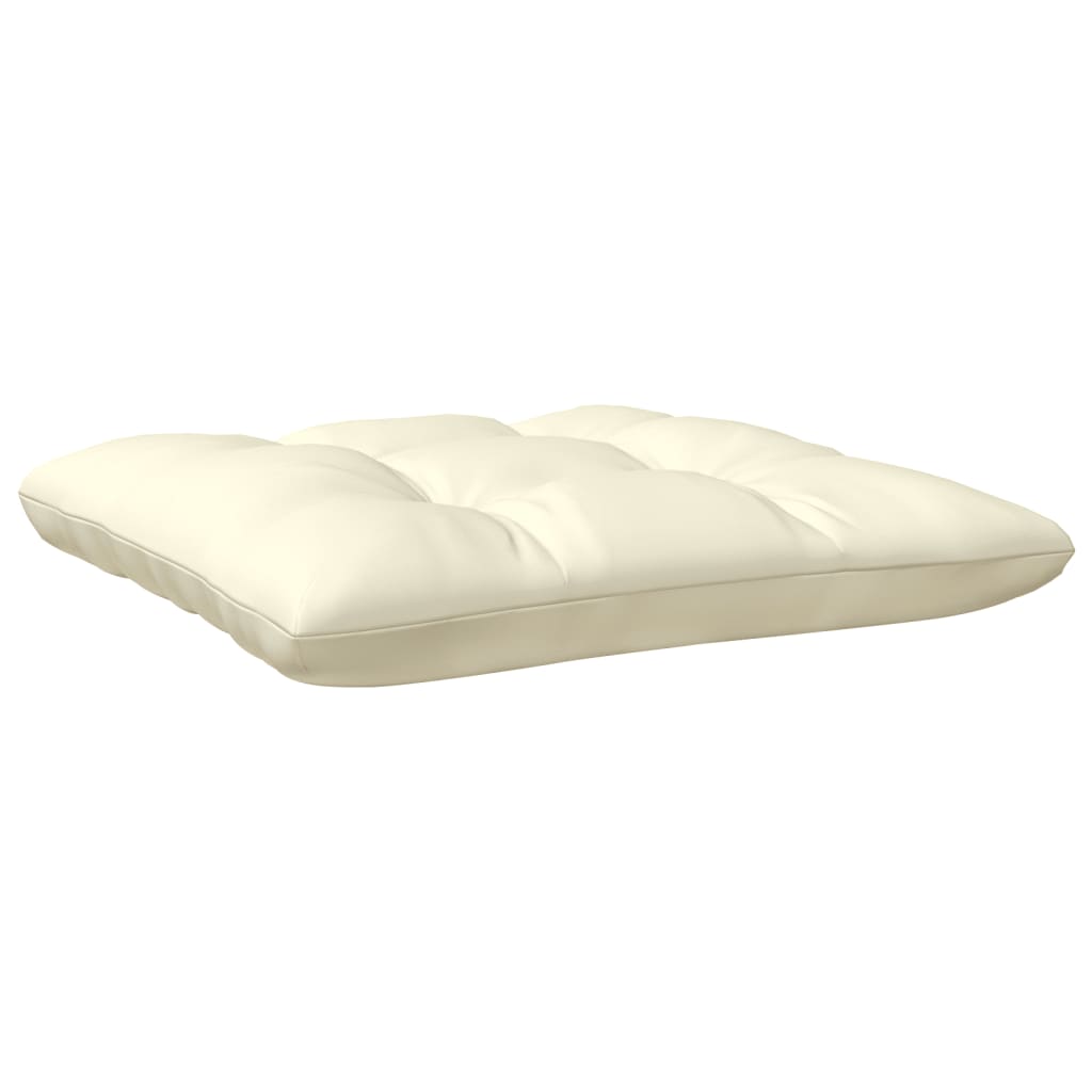 Gartenhocker mit Creme Kissen Honigbraun Massivholz Kiefer