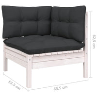 Thumbnail for 2-Sitzer-Gartensofa mit Kissen Weiß Massivholz Kiefer