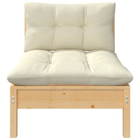 Thumbnail for 2-Sitzer-Gartensofa mit Creme Kissen Massivholz Kiefer