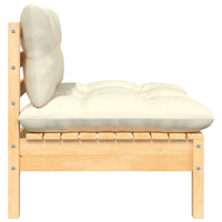 Thumbnail for 2-Sitzer-Gartensofa mit Creme Kissen Massivholz Kiefer