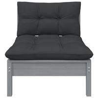 Thumbnail for 2-Sitzer-Gartensofa mit Kissen Grau Massivholz Kiefer