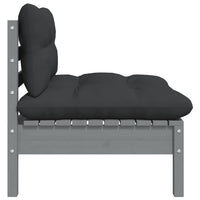 Thumbnail for 2-Sitzer-Gartensofa mit Kissen Grau Massivholz Kiefer