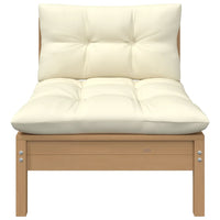 Thumbnail for 2-Sitzer-Gartensofa mit Kissen Creme Massivholz Kiefer